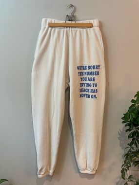 BOYS LIE Cream Graphic Waffle Knit Sweats (S)